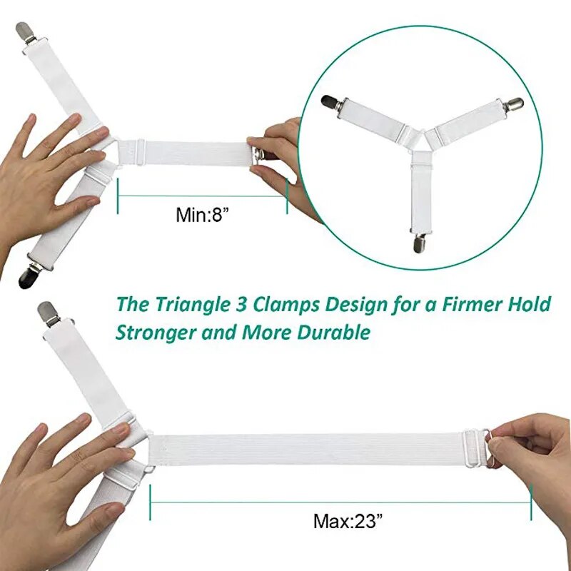 SujetaSueños™- Pinzas Ajustables para Sábanas de Cama